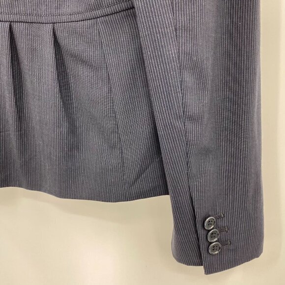 Banana Republic Wool Stretch Micro Pinstripe Peplum Blazer Size 4 - Picture 5 of 7